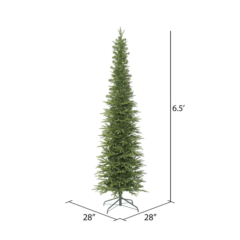 6'6"Hx28"W PE Pencil Bixley Fir Artificial Christmas Tree, Unlit -Green - Image 3