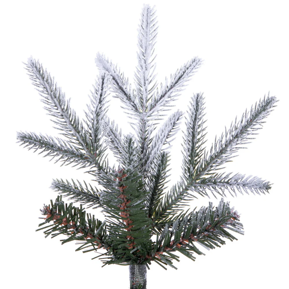 6'6"Hx28"W PE Pencil Frosted Bixley Pine Artificial Christmas Tree, Unlit -White/Green - Image 2