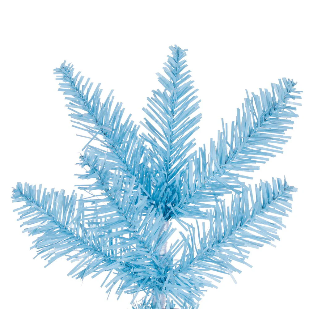 6'6"Hx28"W Pencil Artificial Christmas Tree, Unlit -Sky Blue - Image 2