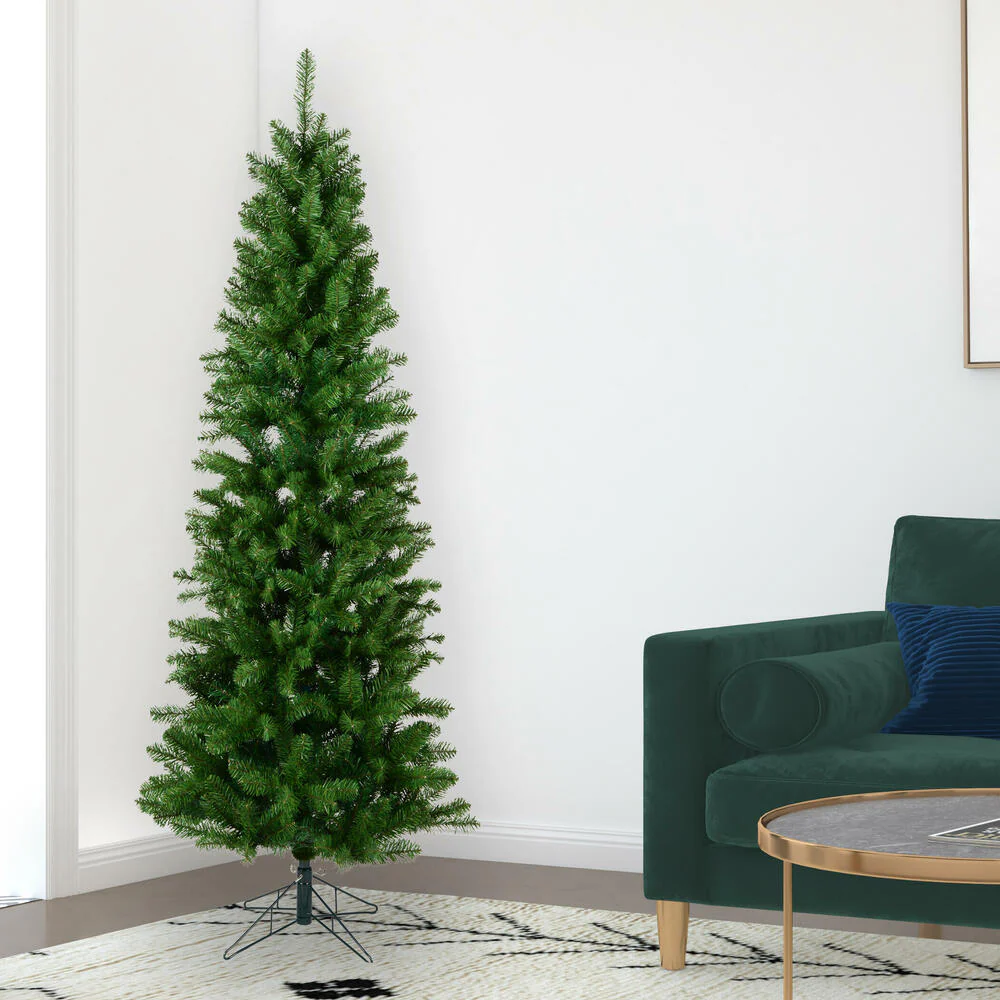 6'6"Hx32"W Slim Salem Pine Artificial Christmas Tree, Unlit -Green - Image 6
