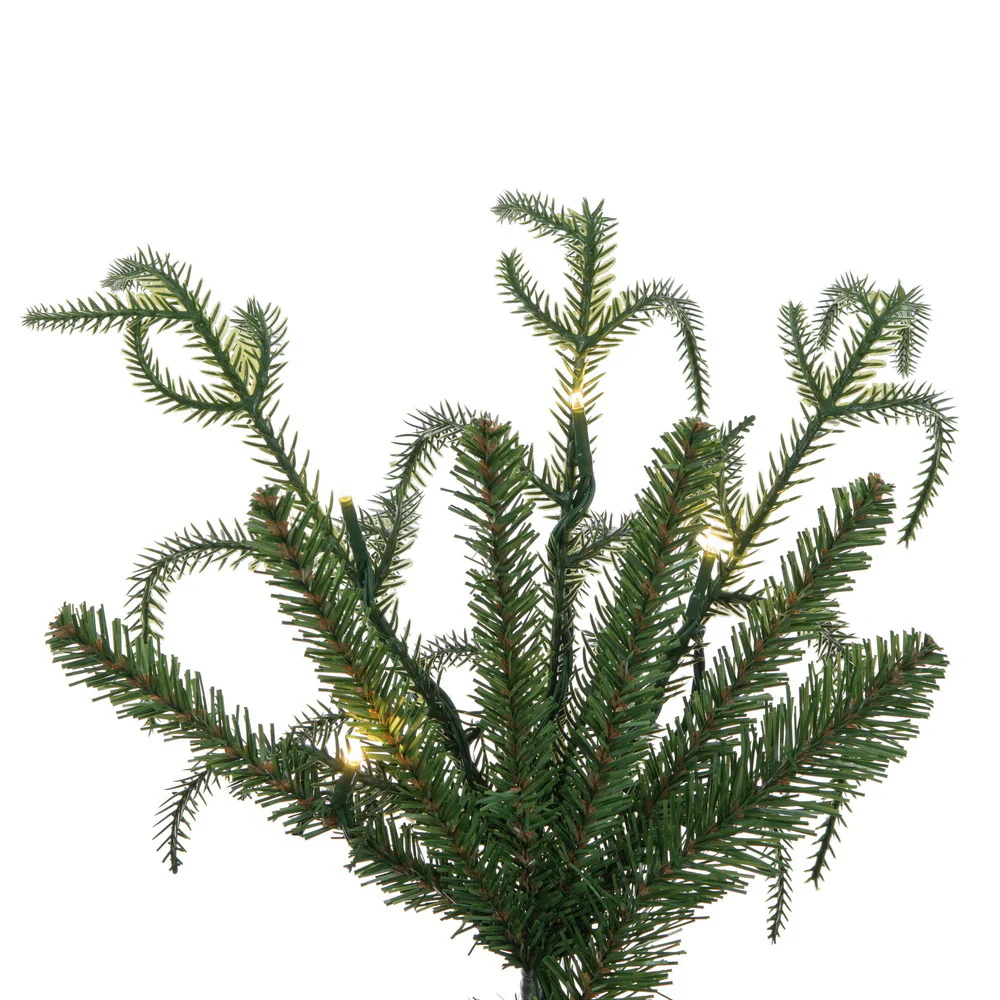 6'6"Hx33"W PE Norfolk Pine Artificial Christmas Tree, Micro LED Pre-Lit (Multi-Mode) -Green - Image 2