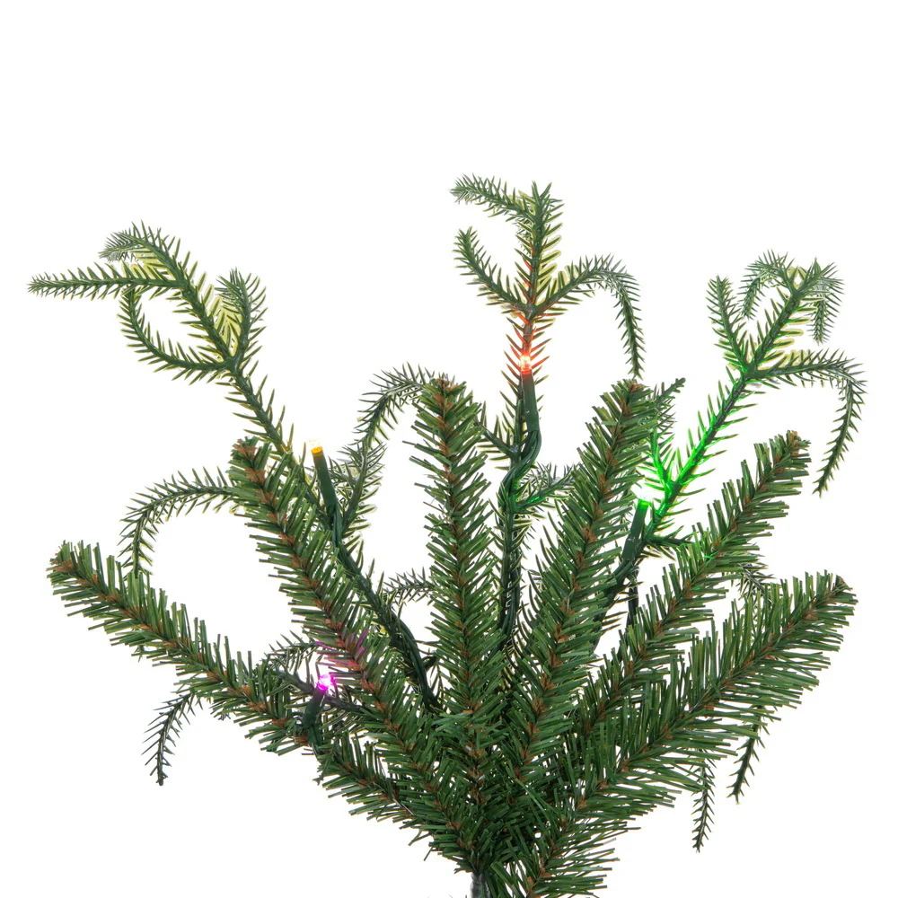 6'6"Hx33"W PE Norfolk Pine Artificial Christmas Tree, Micro LED Pre-Lit (Multi-Mode) -Green - Image 3