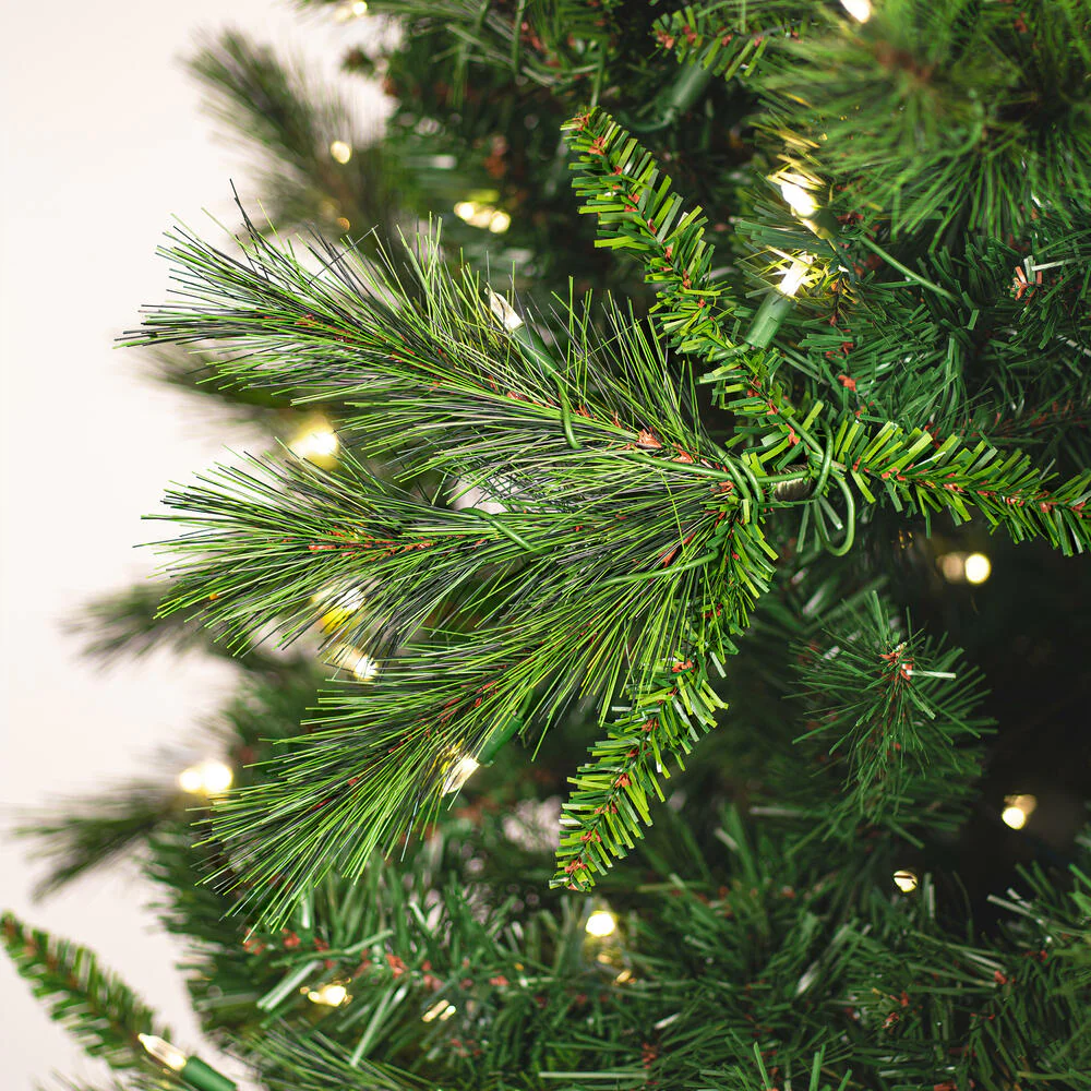 6'6"Hx40"W PE Brighton Pine Artificial Christmas Tree, LED Pre-Lit (Multi-Mode) -Green - Image 2
