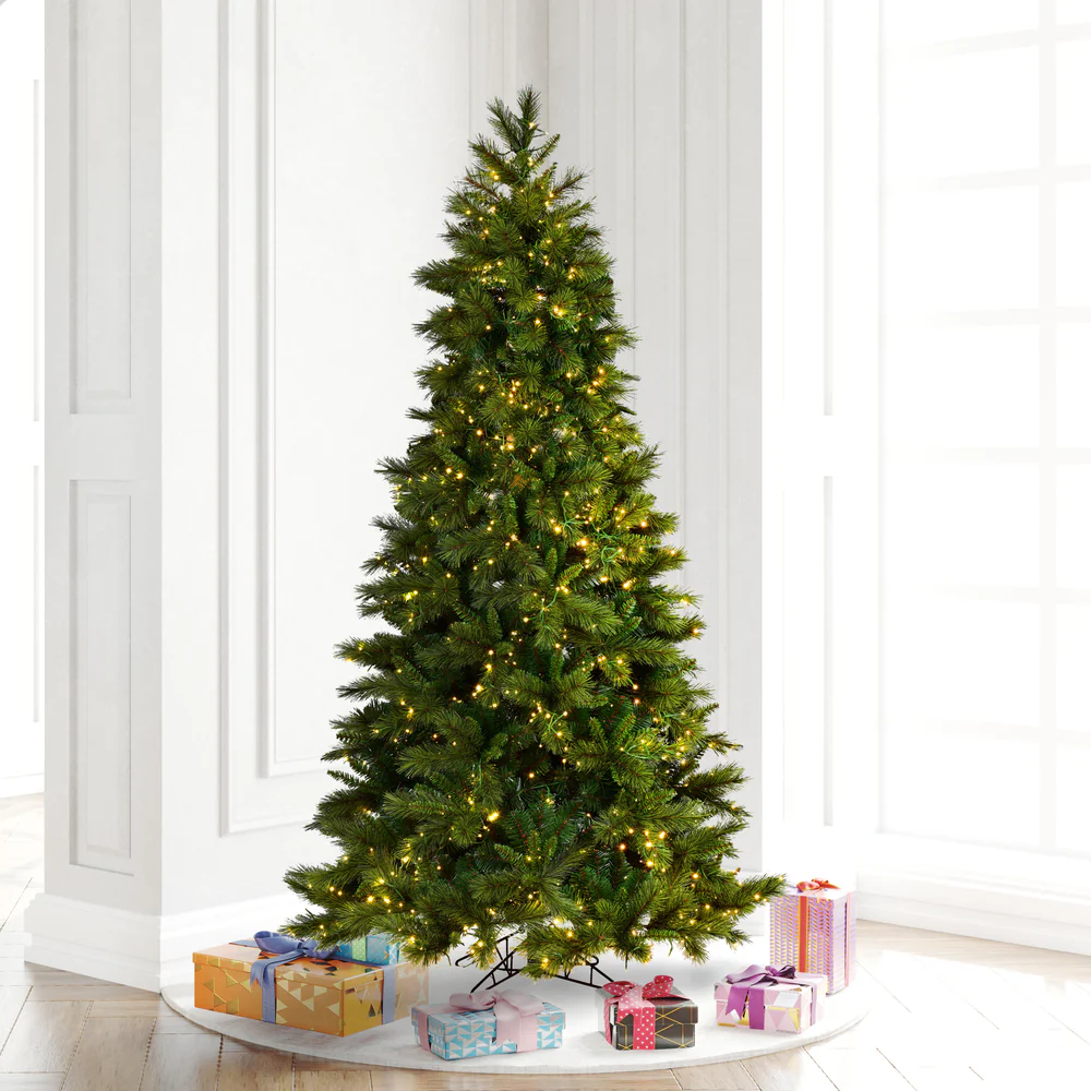 6'6"Hx40"W PE Brighton Pine Artificial Christmas Tree, LED Pre-Lit (Multi-Mode) -Green - Image 8