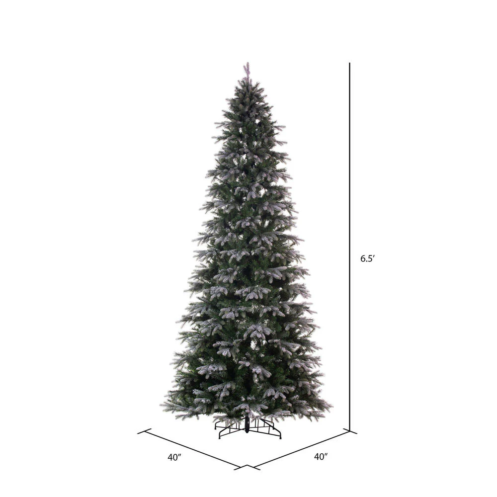6'6"Hx40"W PE Frosted Slim Douglas Fir Artificial Christmas Tree, Unlit -Green - Image 3