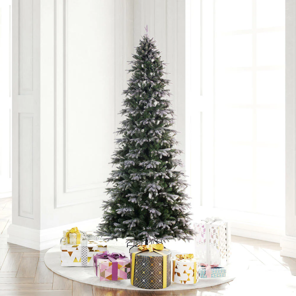 6'6"Hx40"W PE Frosted Slim Douglas Fir Artificial Christmas Tree, Unlit -Green - Image 5