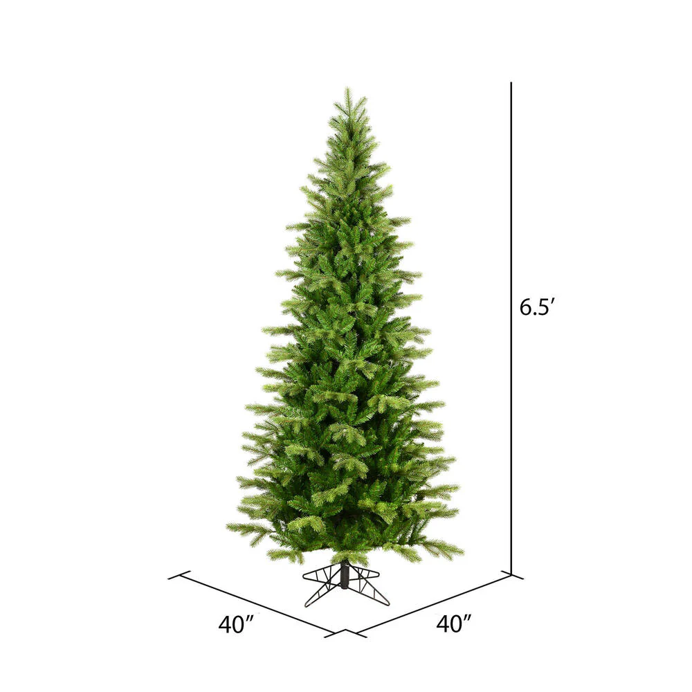 6'6"Hx40"W PE Slim Balsam Spruce Artificial Christmas Tree, Unlit -Green - Image 2