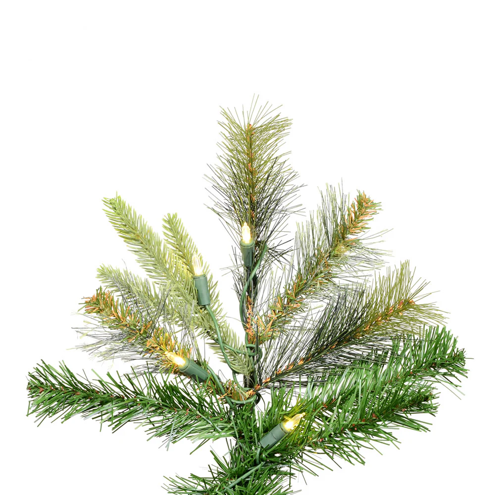 6'6"Hx42"W PE Slim Cashmere Pine Artificial Christmas Tree, LED Pre-Lit -Green - Image 5