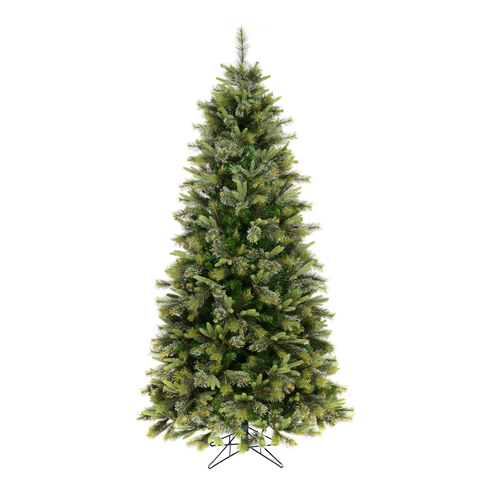 6'6"Hx42"W PE Slim Cashmere Pine Artificial Christmas Tree, Unlit -Green