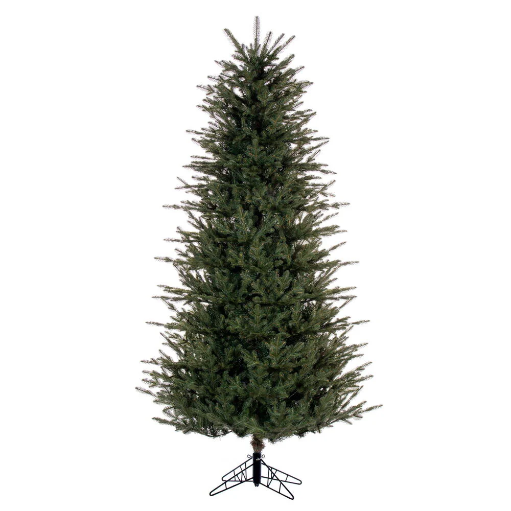 6'6"Hx42"W PE Slim Georgian Fraser Fir Artificial Christmas Tree, Unlit -Green