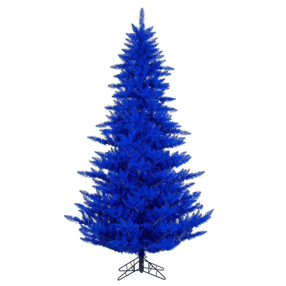 6'6"Hx46"W Fir Artificial Christmas Tree, Unlit -Blue
