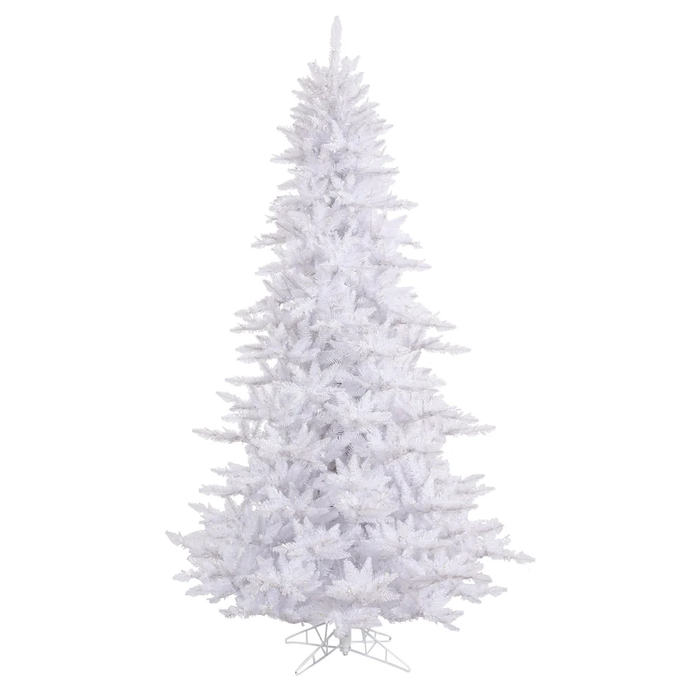 6'6"Hx46"W Fir Artificial Christmas Tree, Unlit -White