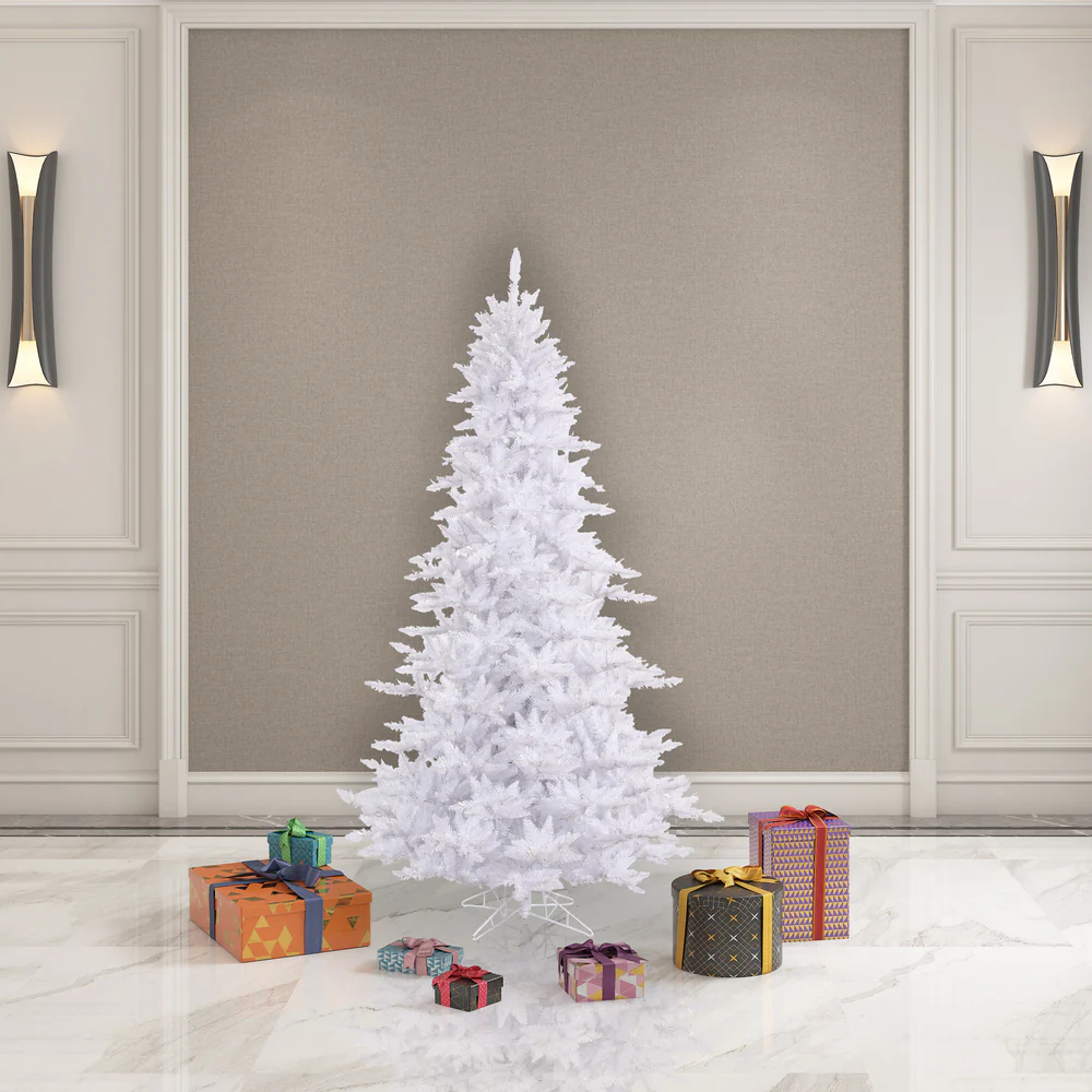 6'6"Hx46"W Fir Artificial Christmas Tree, Unlit -White - Image 4