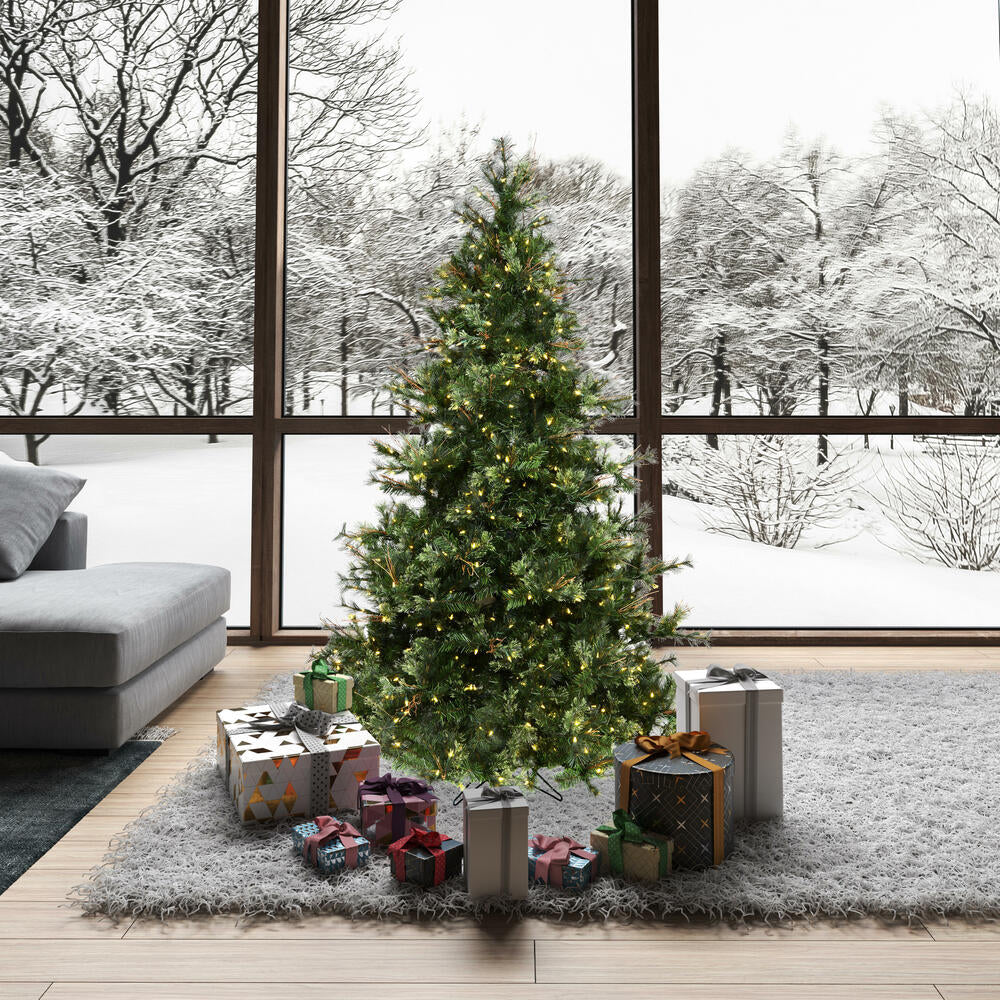 6'6"Hx47"W Mixed Country Artificial Christmas Tree w/Pinecone & Grapevine, LED Pre-Lit -Green/Brown - Image 5