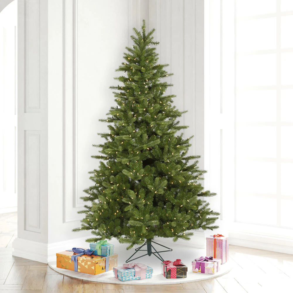 6'6"Hx47"W PE King Spruce Artificial Christmas Tree, LED Pre-Lit -Green - Image 8