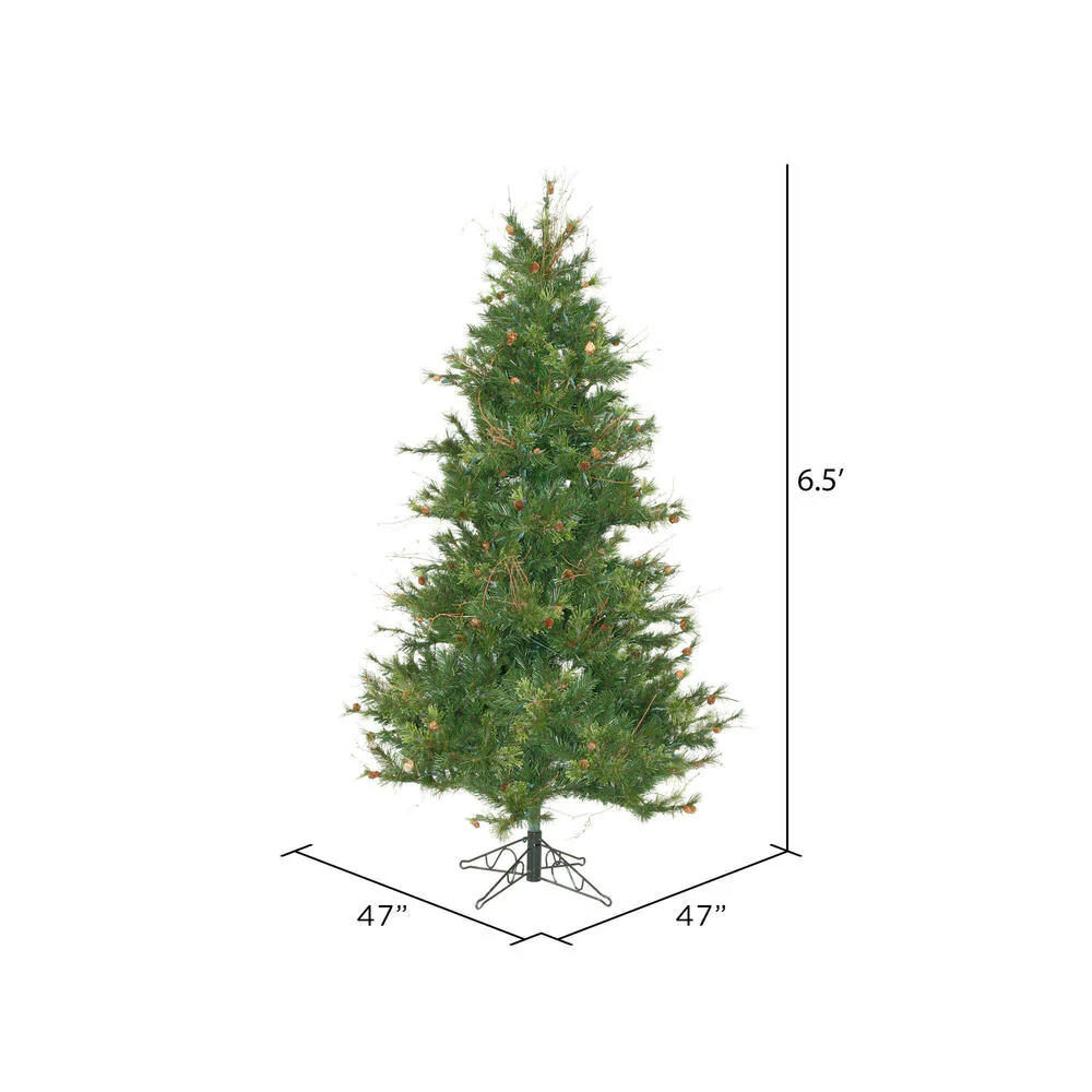 6'6"Hx47"W Slim Mixed Country Artificial Christmas Tree w/Pinecone & Grapevine, Unlit -Green/Brown - Image 3