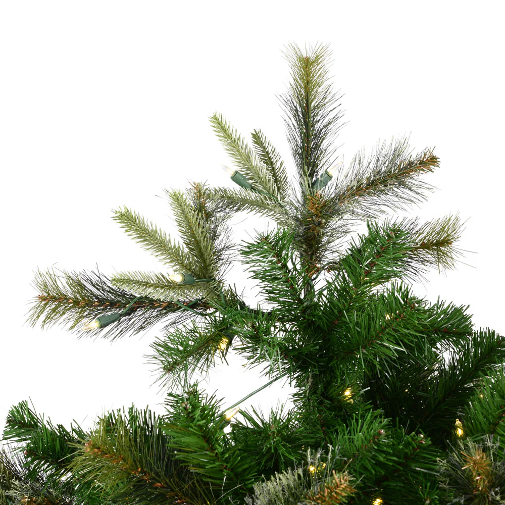 6'6"Hx49"W PE Cashmere Pine Artificial Christmas Tree, LED Pre-Lit -Green - Image 2