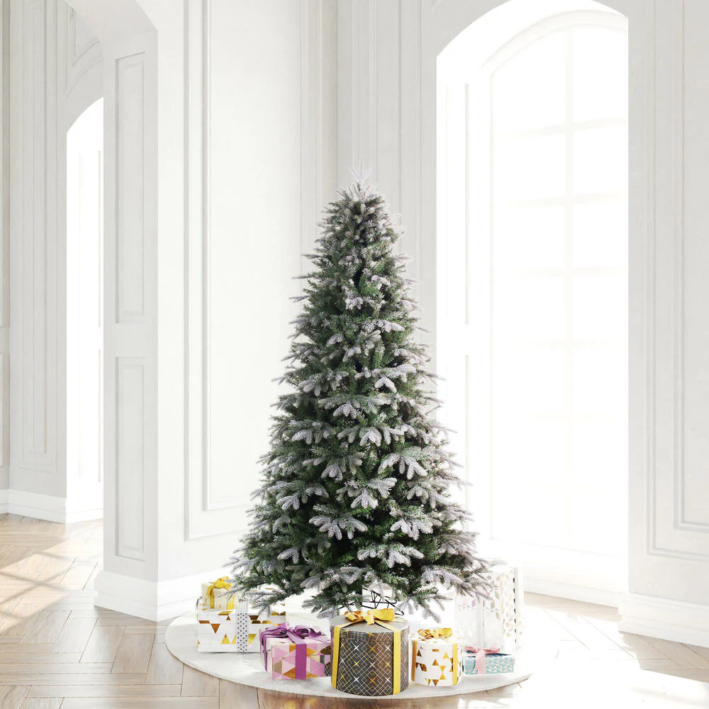 6'6"Hx50"W PE Frosted Douglas Fir Artificial Christmas Tree, Unlit -Green - Image 5