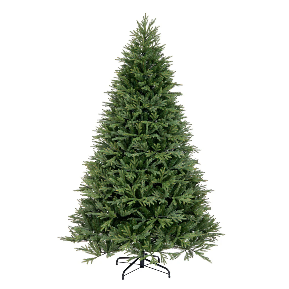6'6"Hx52"W PE Tiffany Fraser Artificial Christmas Tree, Unlit -Green