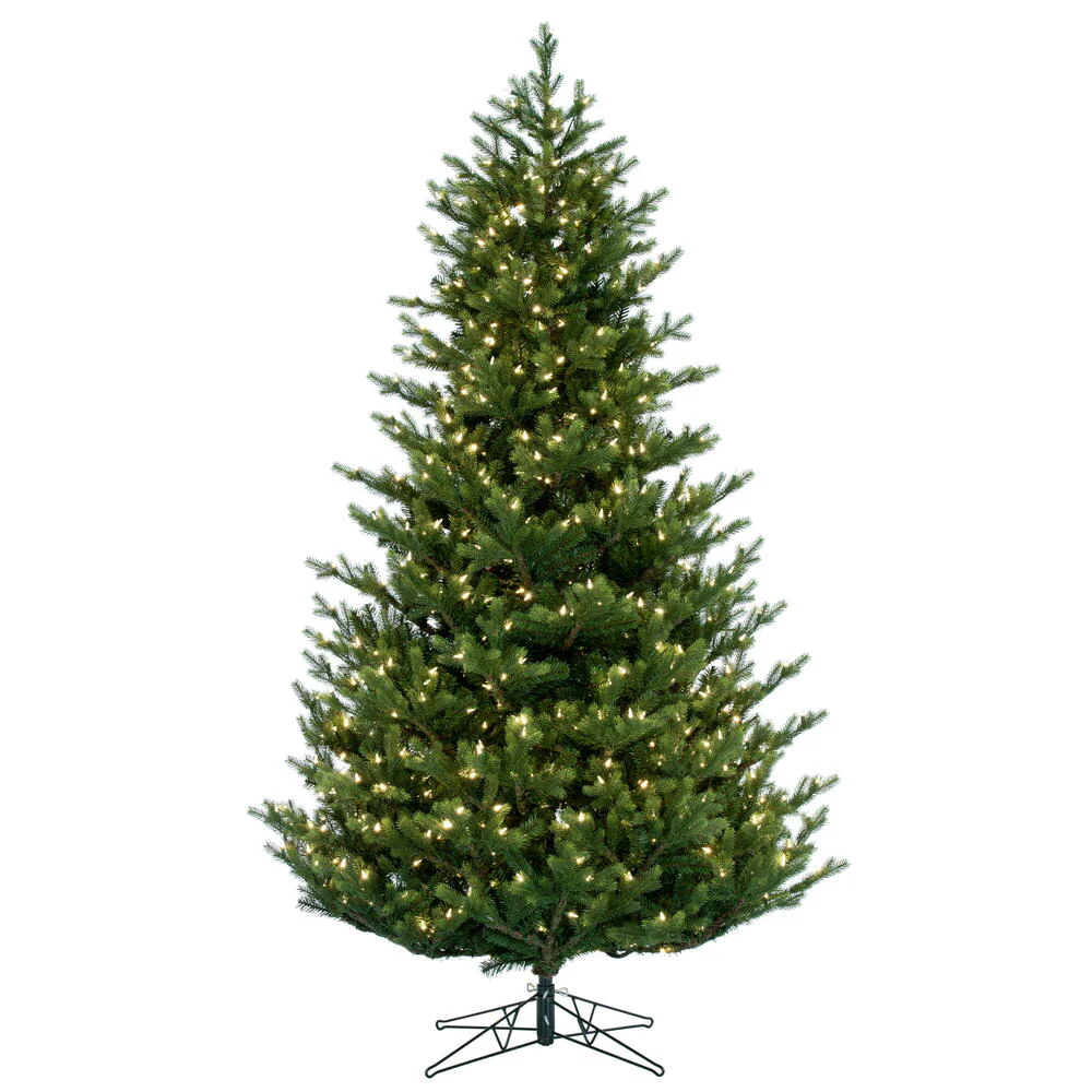 6'6"Hx52"W PE Welch Fraser Artificial Christmas Tree, LED Pre-Lit -Green