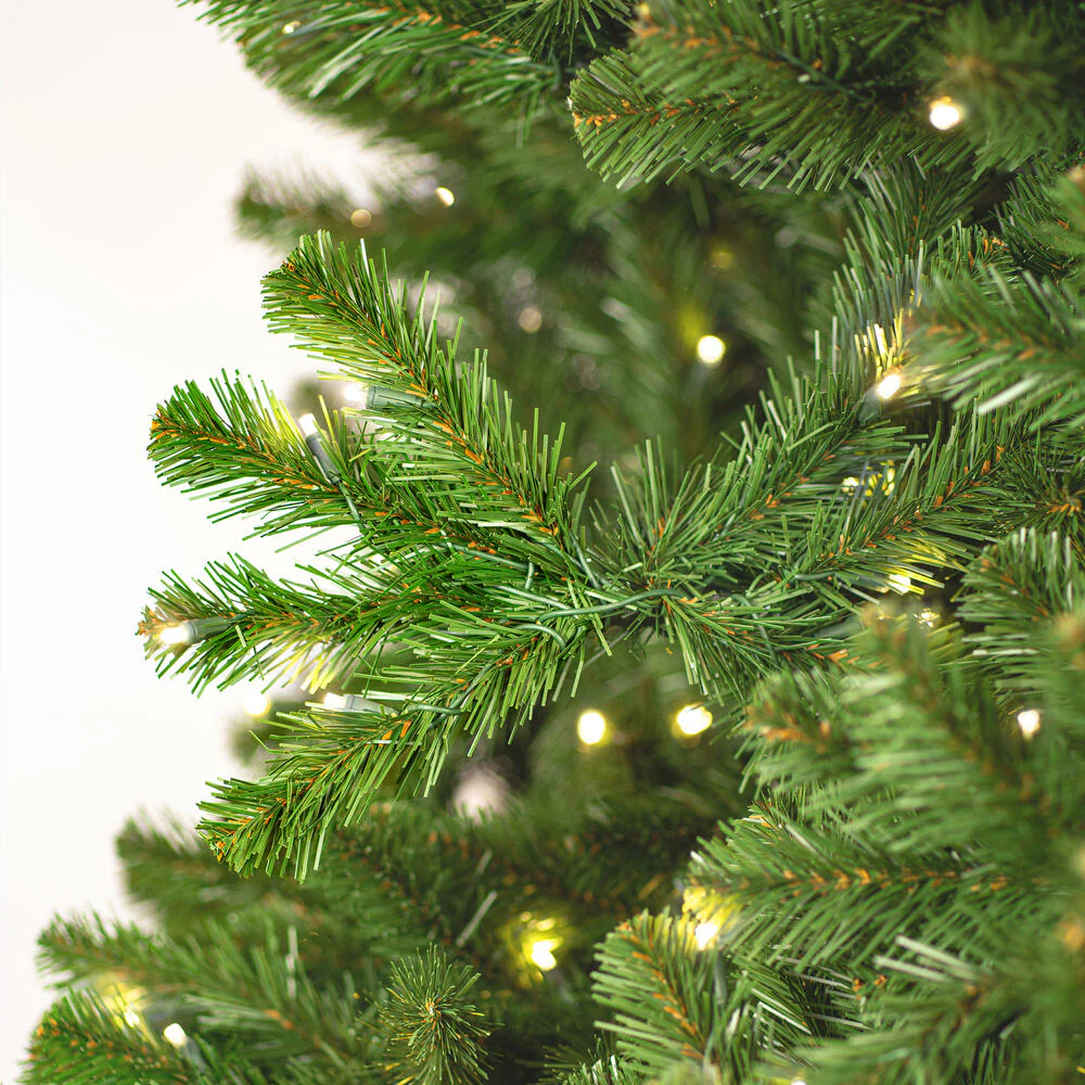 6'6"Hx55"W Deluxe Sequoia Pine Artificial Christmas Tree, LED Pre-Lit -Green - Image 2