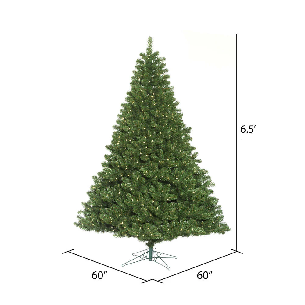 6'6"Hx60"W Oregon Fir Artificial Christmas Tree, LED Pre-Lit -Green - Image 3