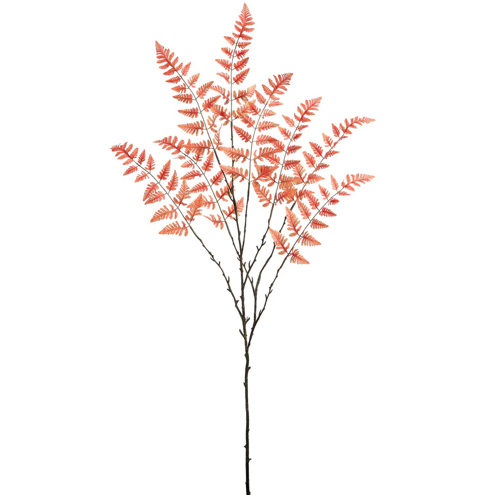 68.5" Artificial Fern Leaf Stem -Orange (Pack of 6)