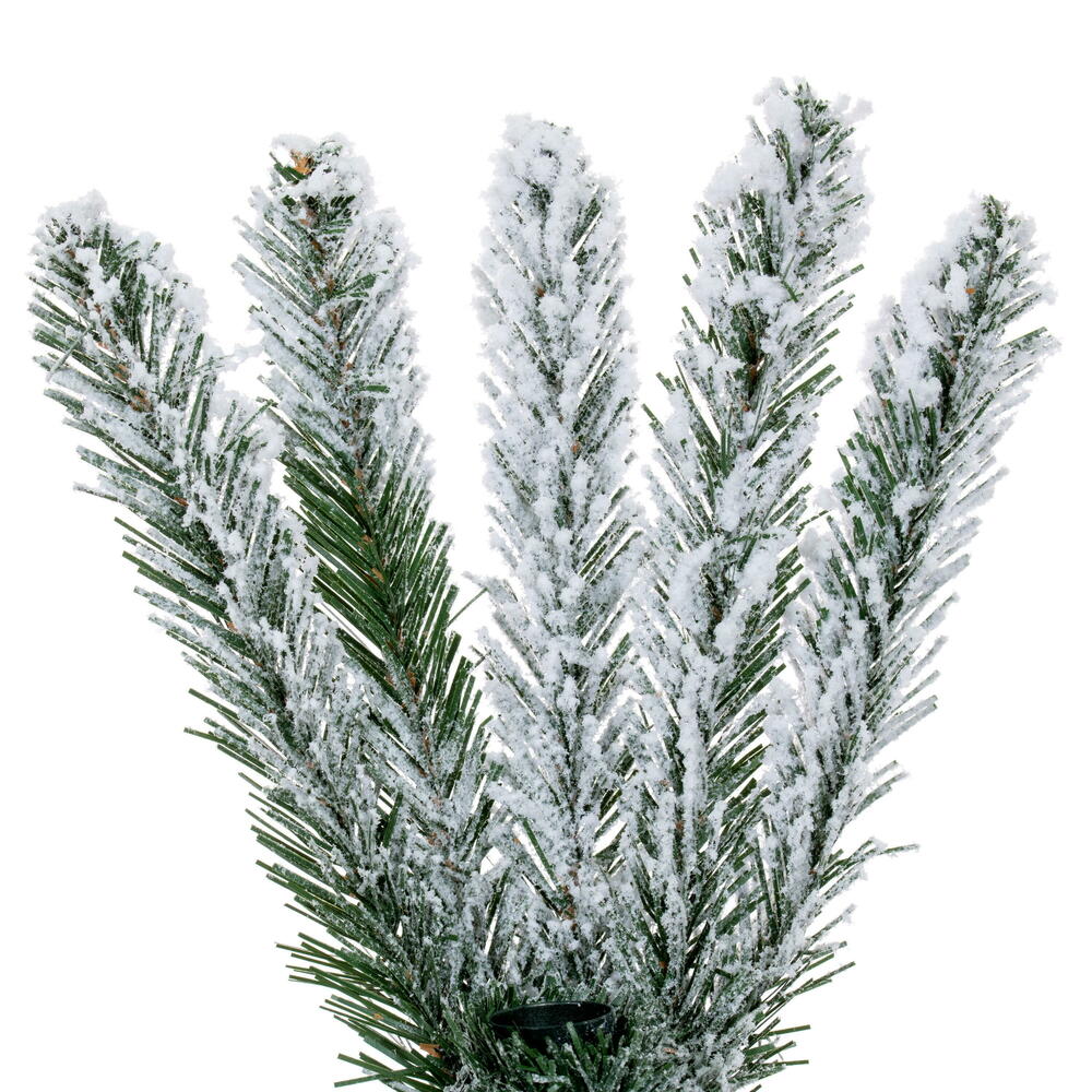 6'Hx19"W Snowy Flocked Alpine Artificial Christmas Tree, Unlit -Green - Image 2