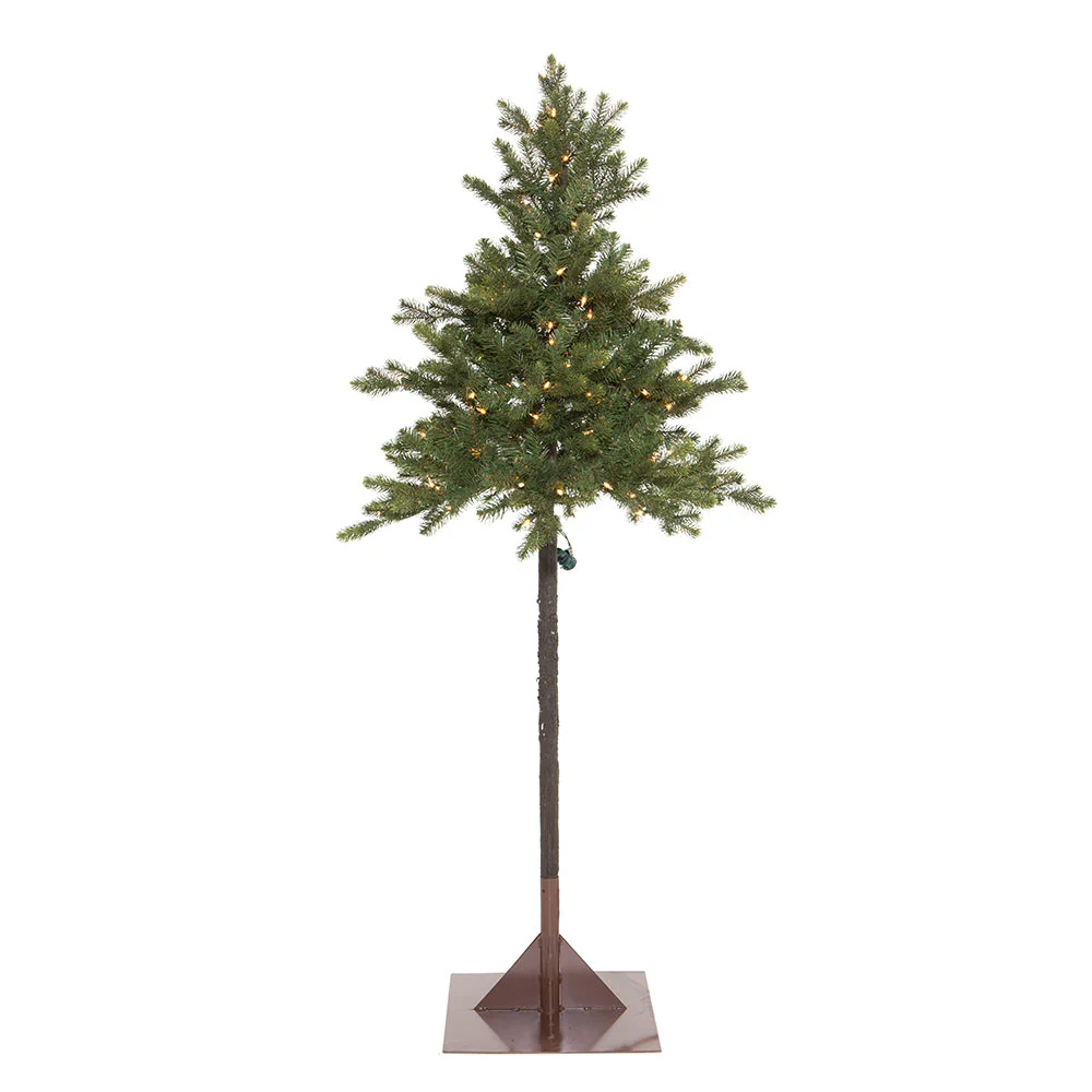 6'Hx33"W Mountain Fir Artificial Tree, Pre-Lit -Green
