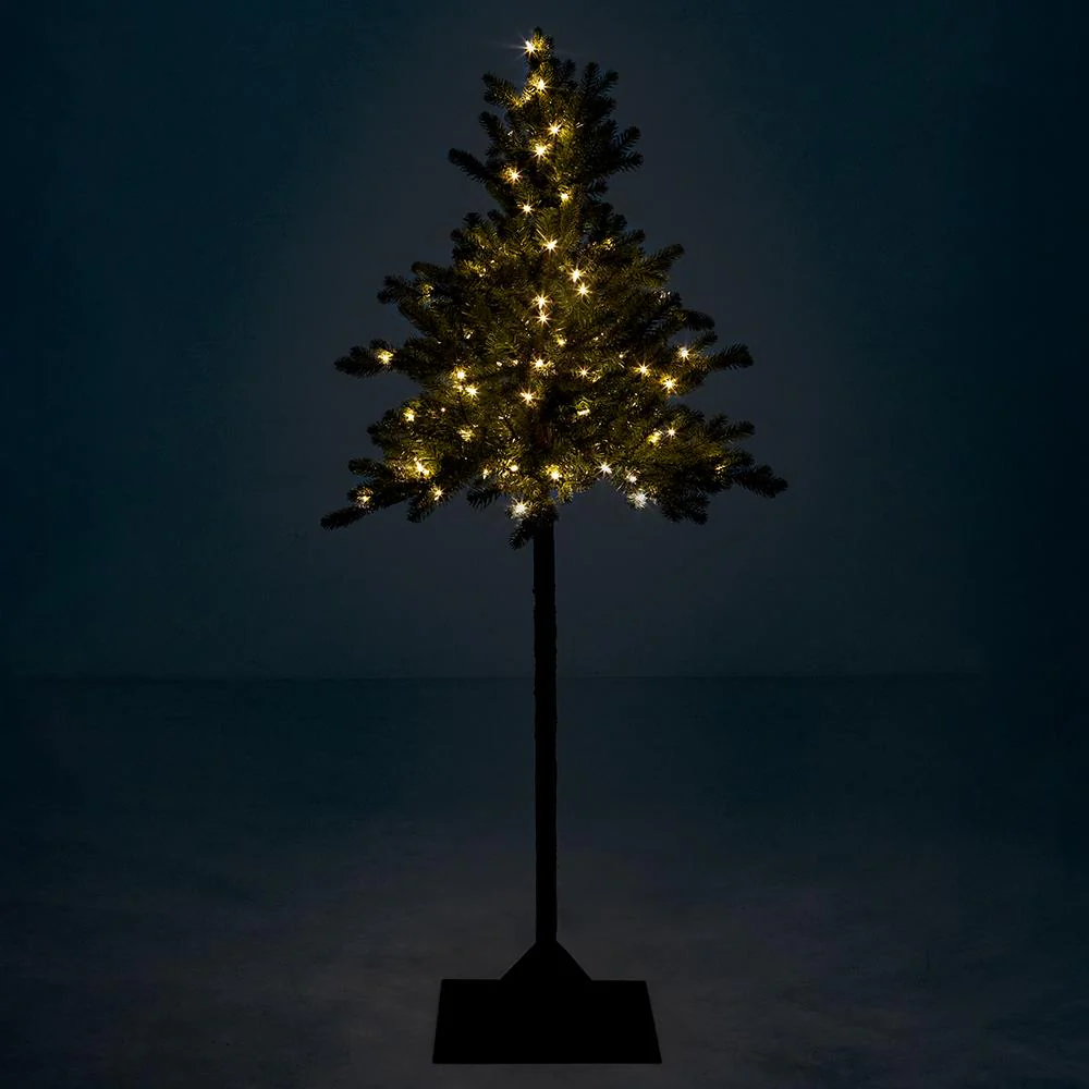 6'Hx33"W Mountain Fir Artificial Tree, Pre-Lit -Green - Image 2