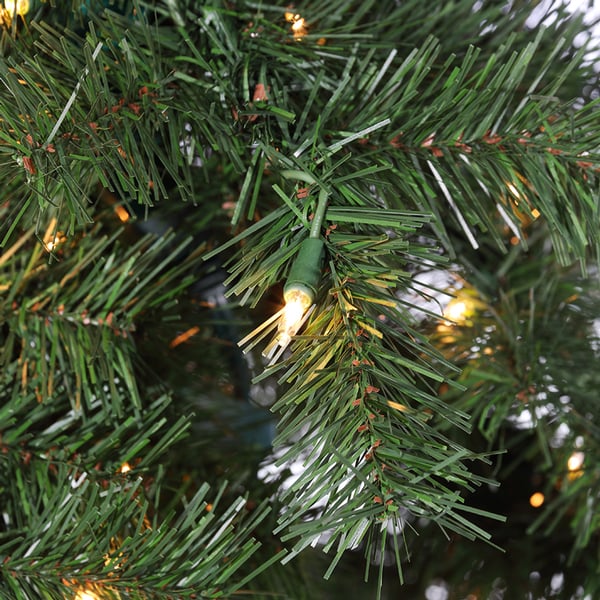 6'Hx34"W Alpine Artificial Christmas Tree w/Metal Plate, Pre-Lit -Green - Image 2