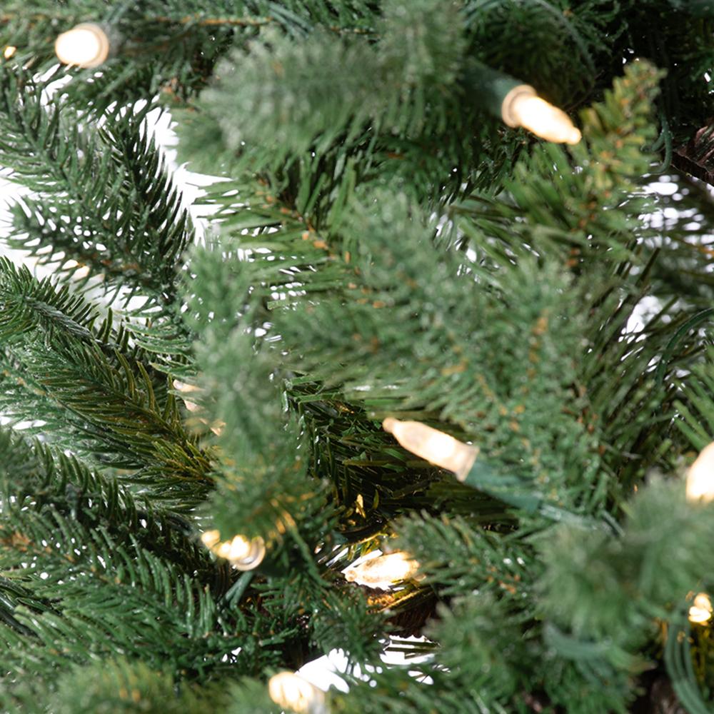 6'Hx40"W Flocked Alaska Spruce Artificial Christmas Tree, LED Pre-Lit -Green - Image 4