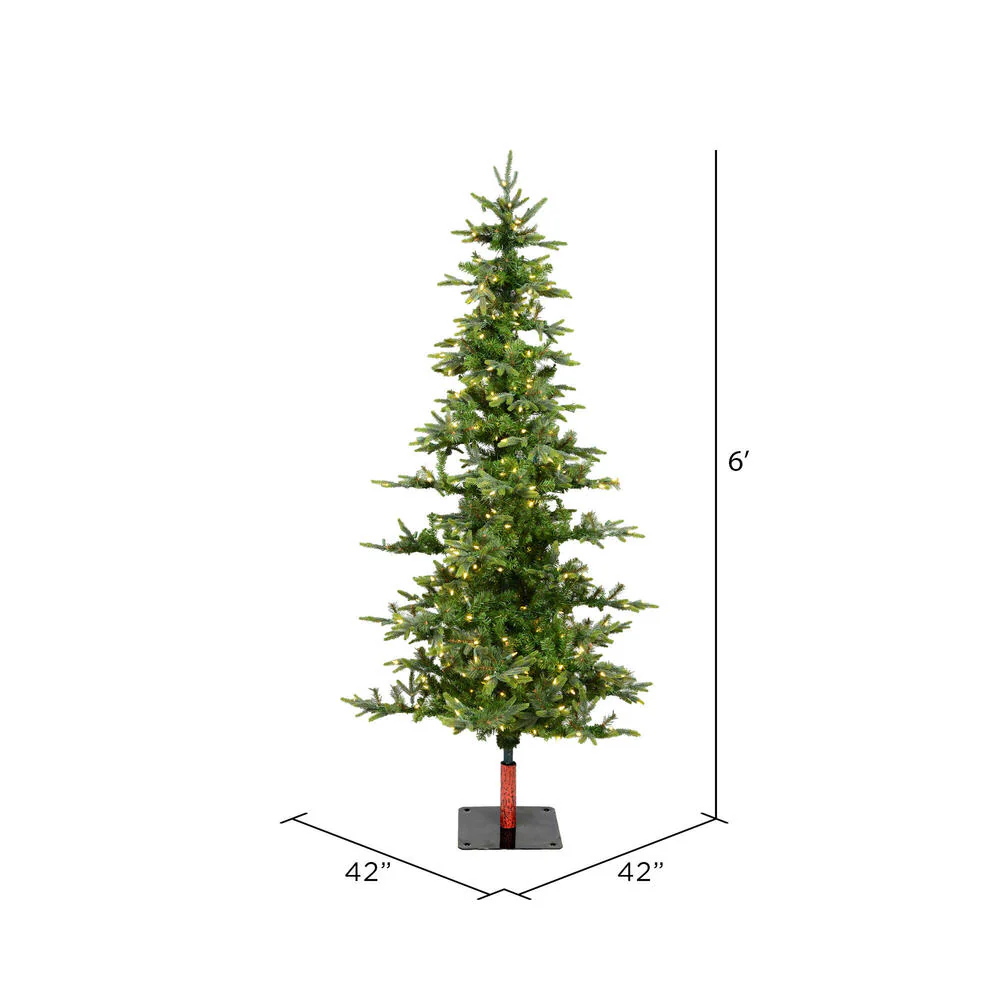 6'Hx42"W Shawnee Fir Artificial Christmas Tree, LED Pre-Lit -Green - Image 3