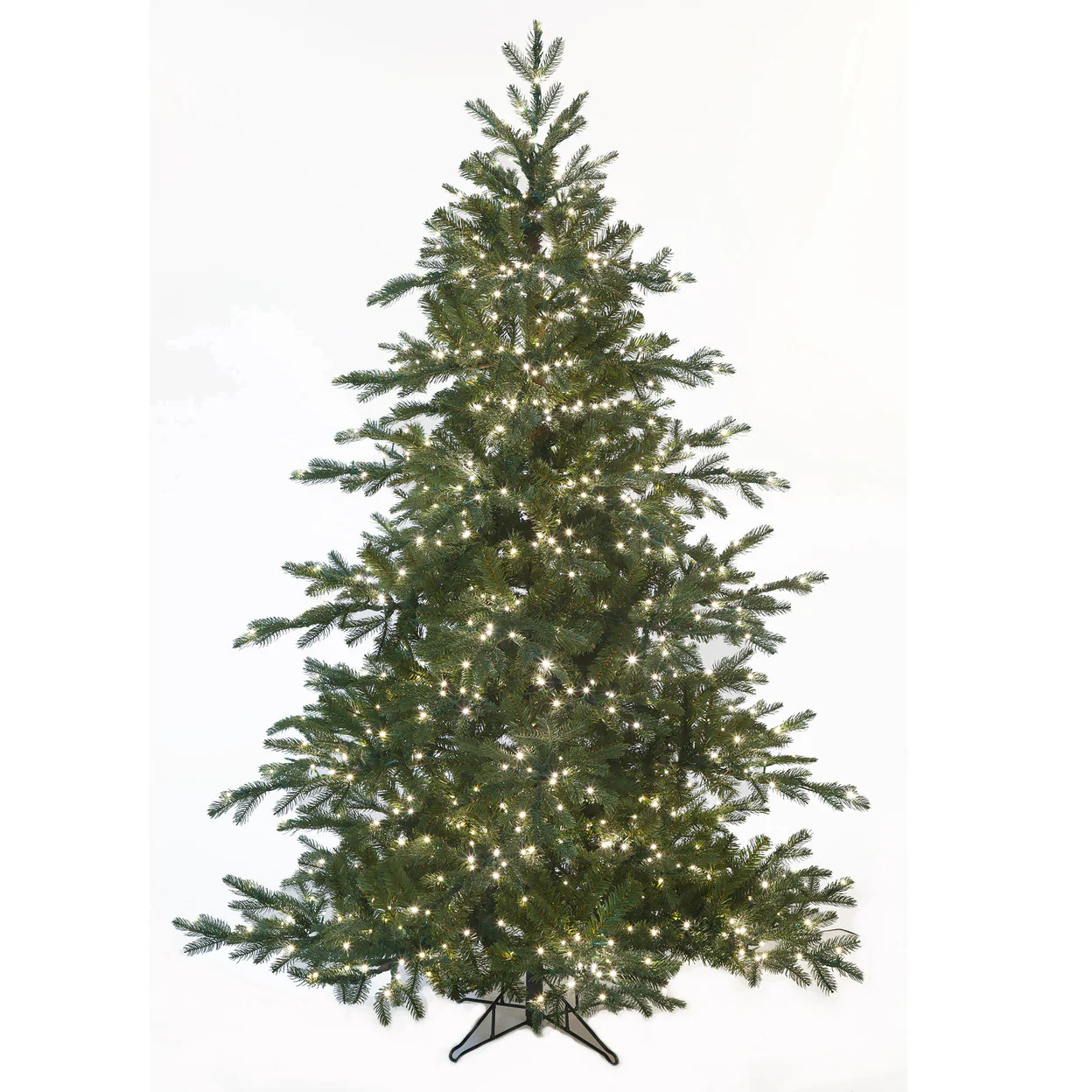 6'Hx51"W PE Cumberland Fir Artificial Christmas Tree, Micro LED Pre-Lit -Green