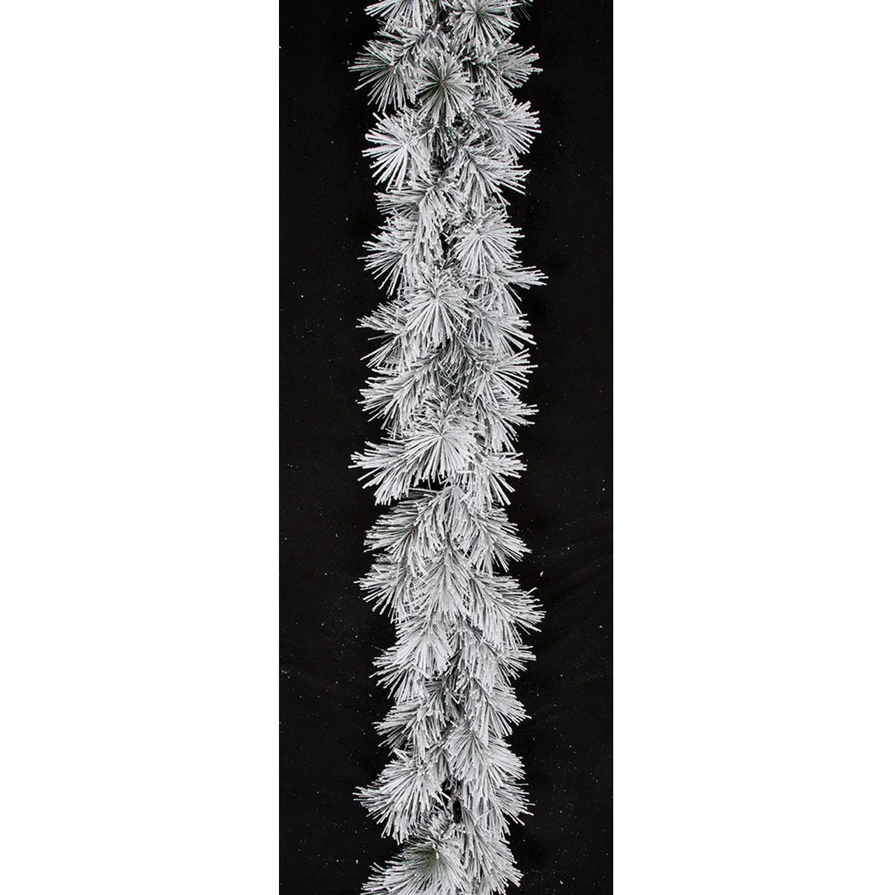 6'Lx12"W Flocked Pine Artificial Garland -White/Green (Pack of 4)