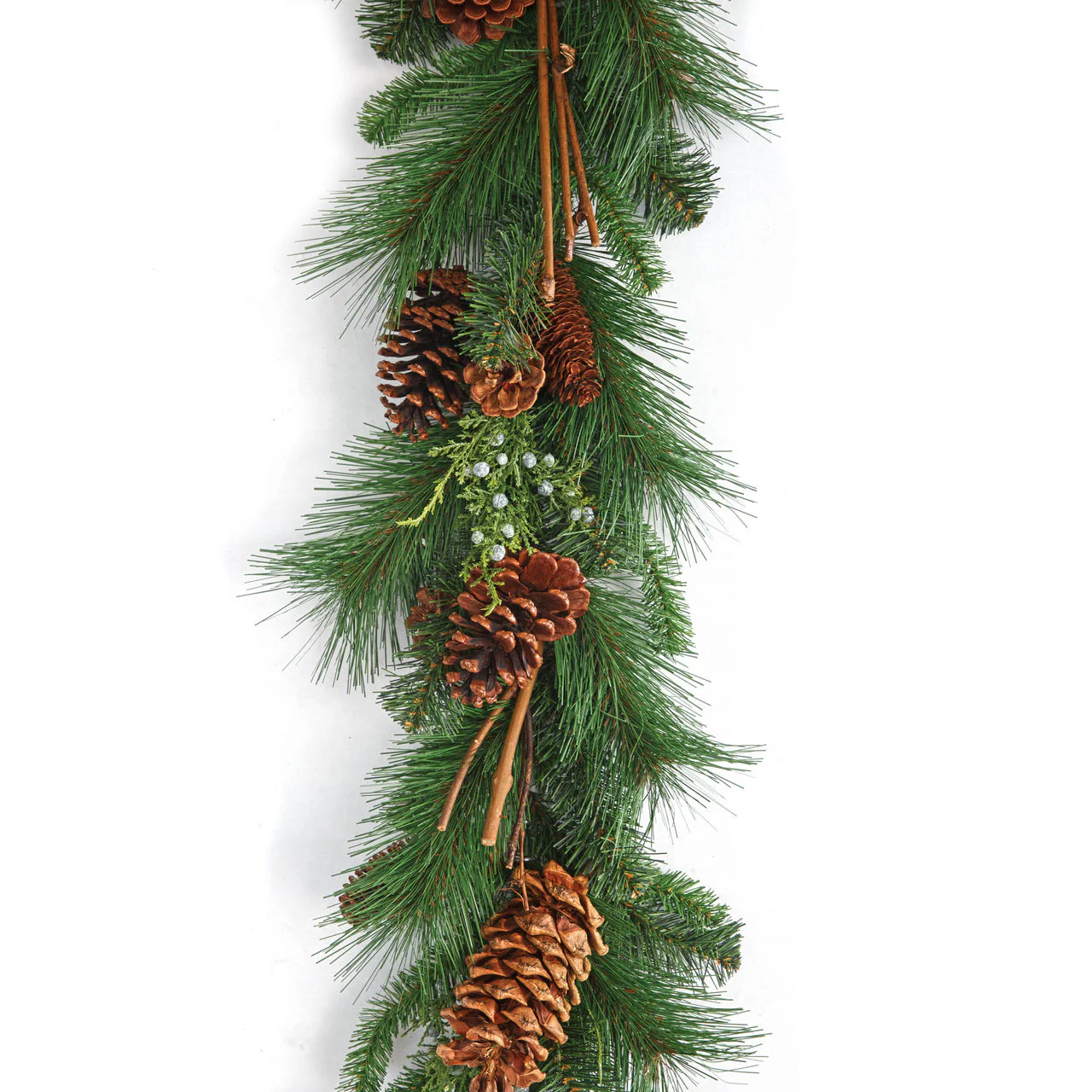6'Lx8"W Sugar Pine & Pinecone Artificial Garland -Green/Brown (Pack of 2) - Image 2