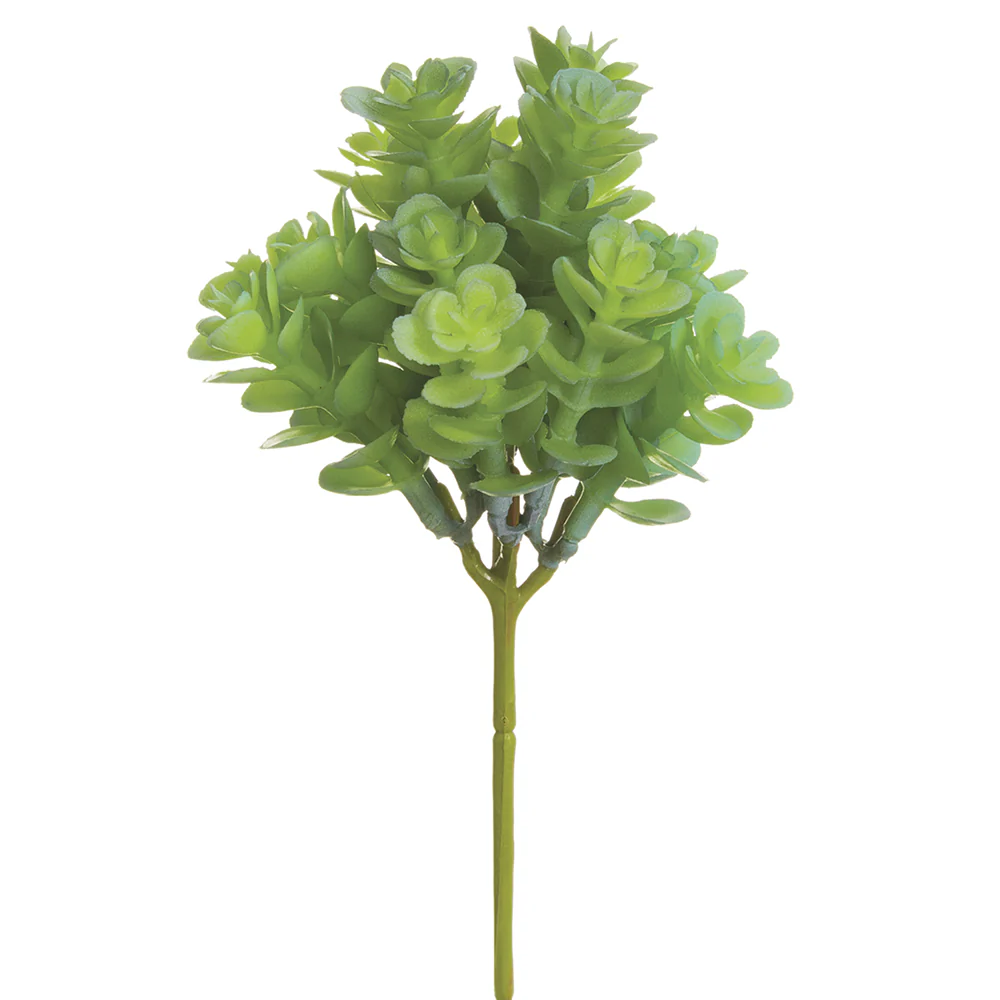 7.5" Real Touch Artificial Sedum Succulent Stem Pick -Green/Gray (Pack of 12)