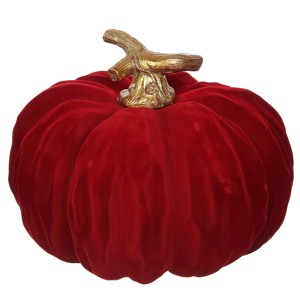 7.5"Hx9.5"W Artificial Pumpkin -Red (Pack of 2)
