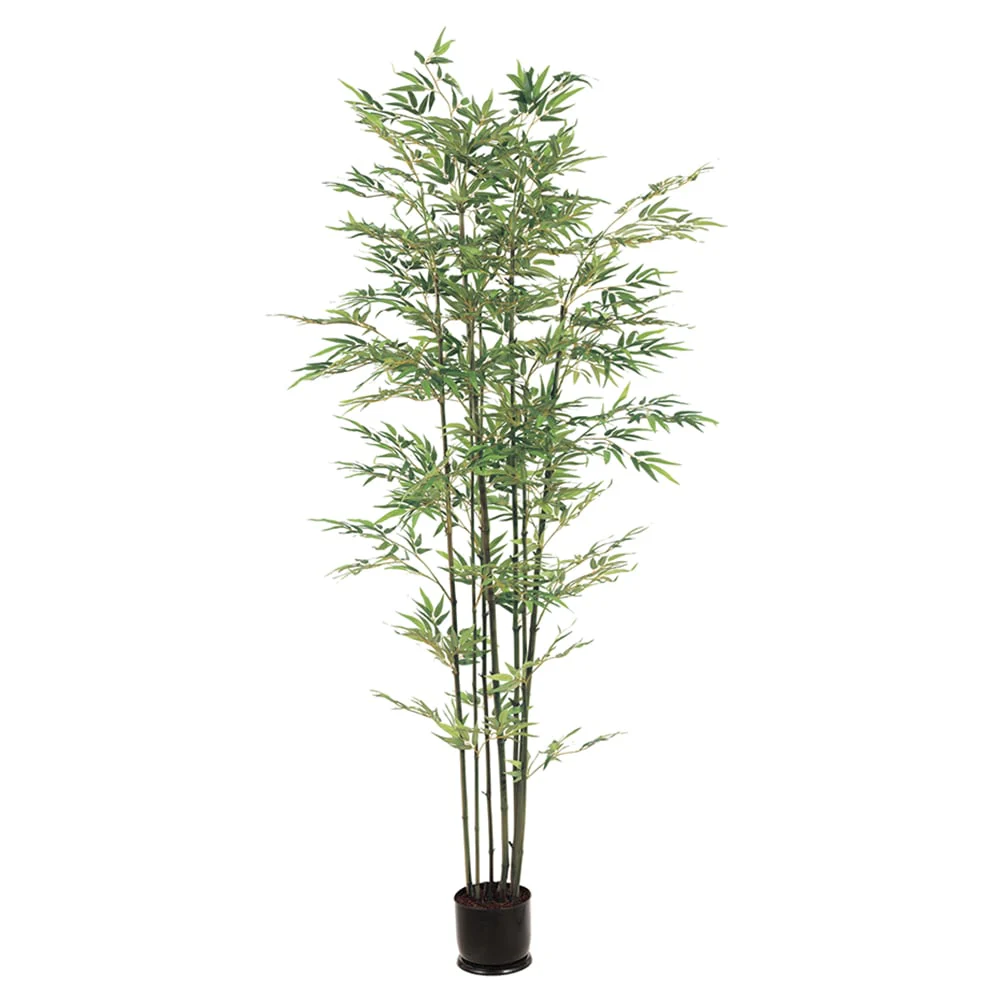 7' Bamboo Silk Tree w/Pot -1,980 Leaves -Green