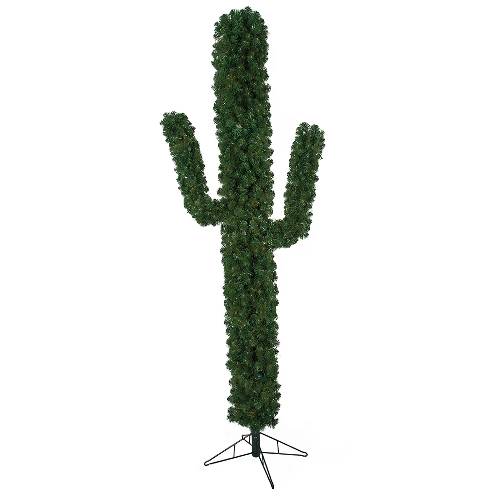 7' Cactus Artificial Christmas Tree, Unlit -Green