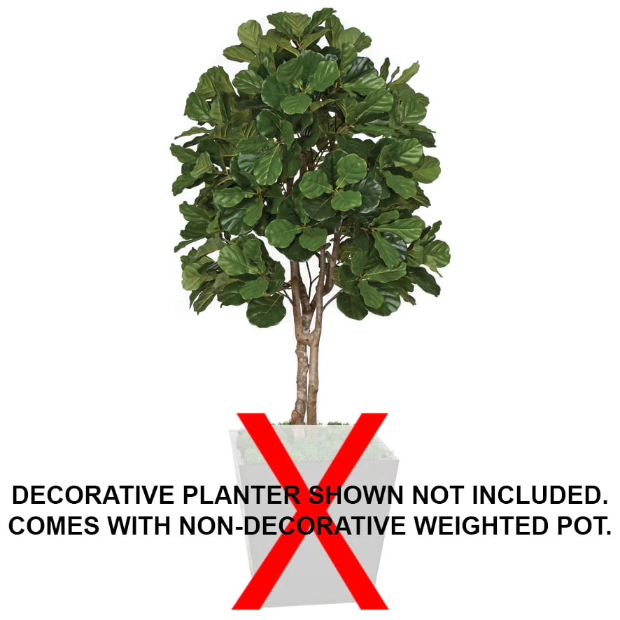 7' Custom-Made Fiddle Leaf Fig Artificial Tree w/Pot -Green