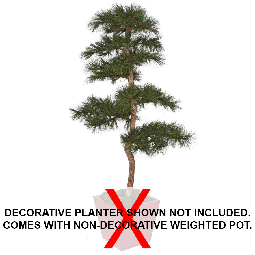 7' Custom-Made IFR Needle Pine Artificial Tree w/Pot -Green