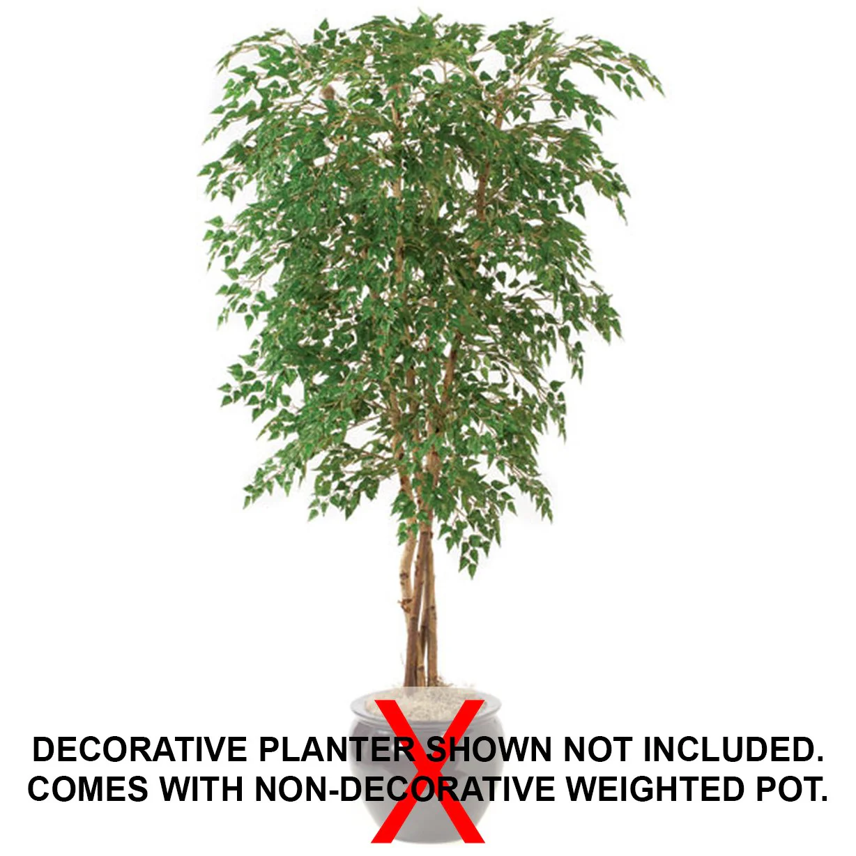 7' Custom-Made IFR Silver Birch Artificial Tree w/Pot -3,744 Leaves -Green