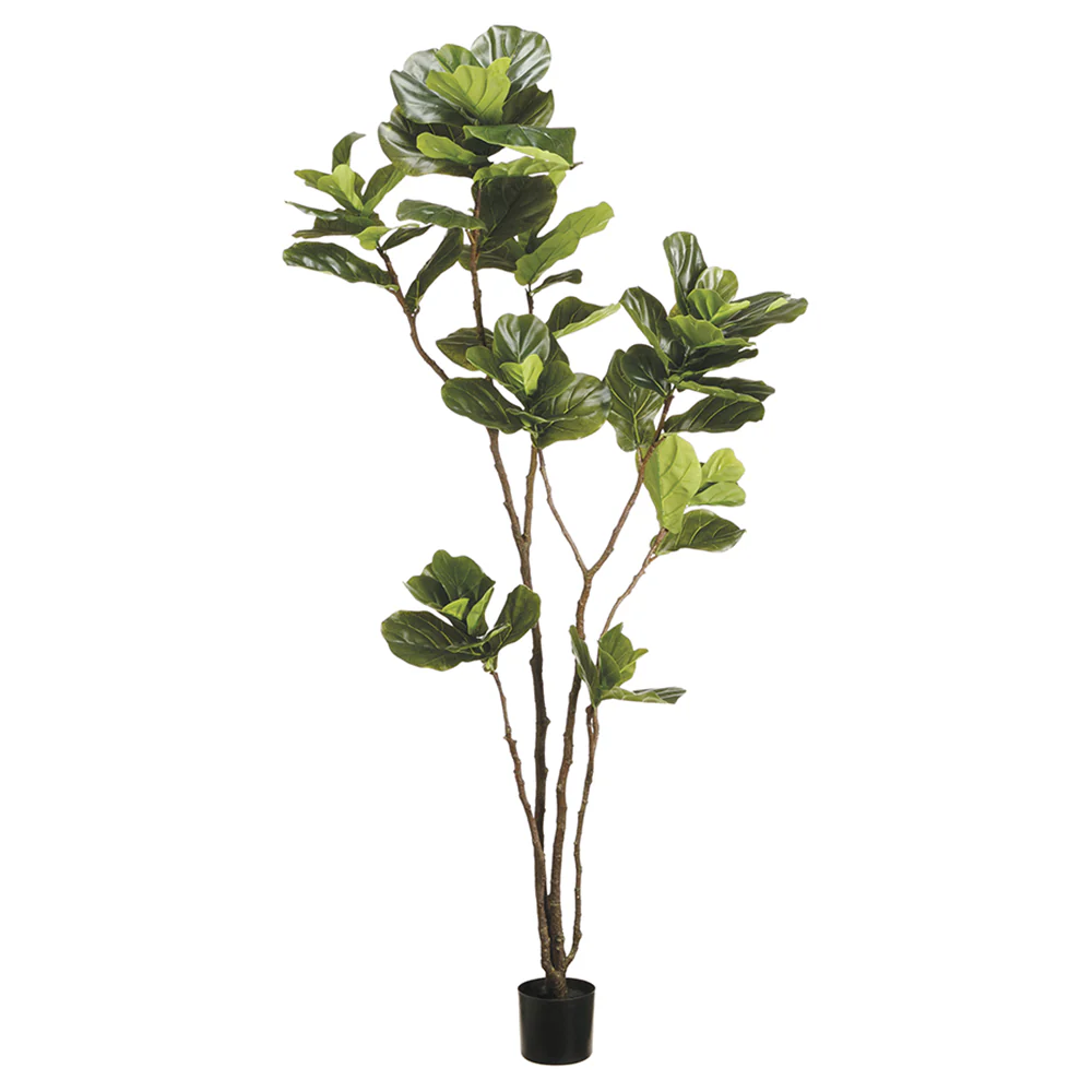 7' EVA Fiddle Leaf Fig Artificial Tree w/Pot -Green