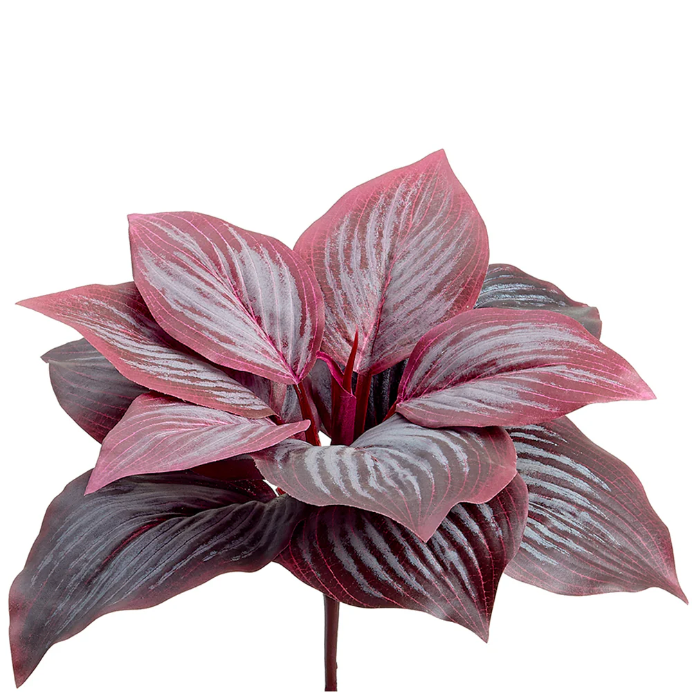 7" Silk Hosta Leaf Plant -Frosted Burgundy (Pack of 12)