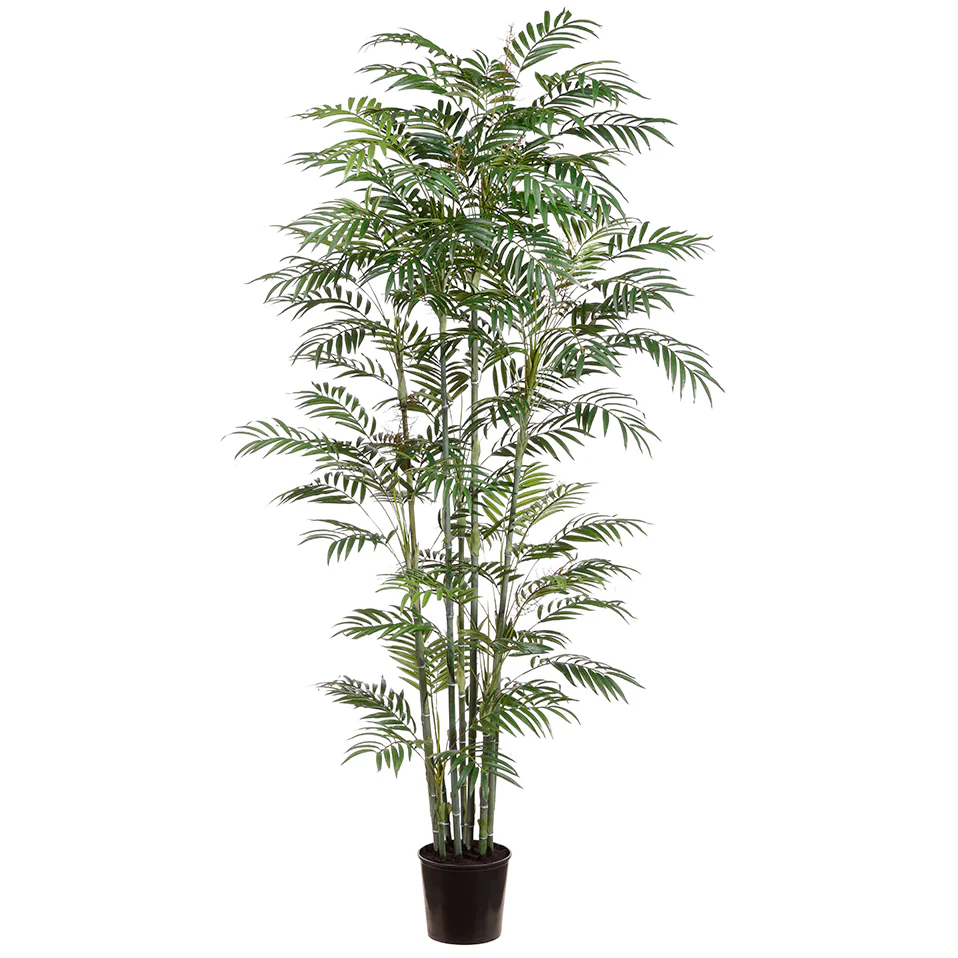 7' Silk Reed Bamboo Palm Tree w/Pot -Green (Pack of 2)