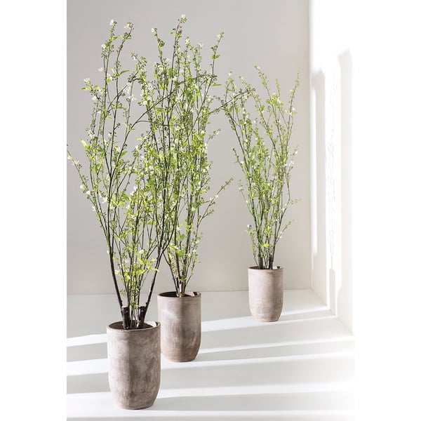 7'10" Artificial Berries & Leaf Tree w/Cement Planter -Green/Yellow - Image 2