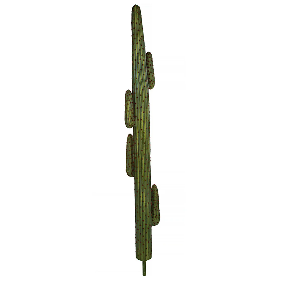 7'11" Plastic Saguaro Cactus Artificial Stem With Red/Brown Needles -Green