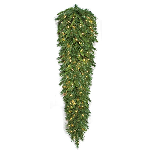 72" Artificial Mixed Pine Teardrop Swag -Green