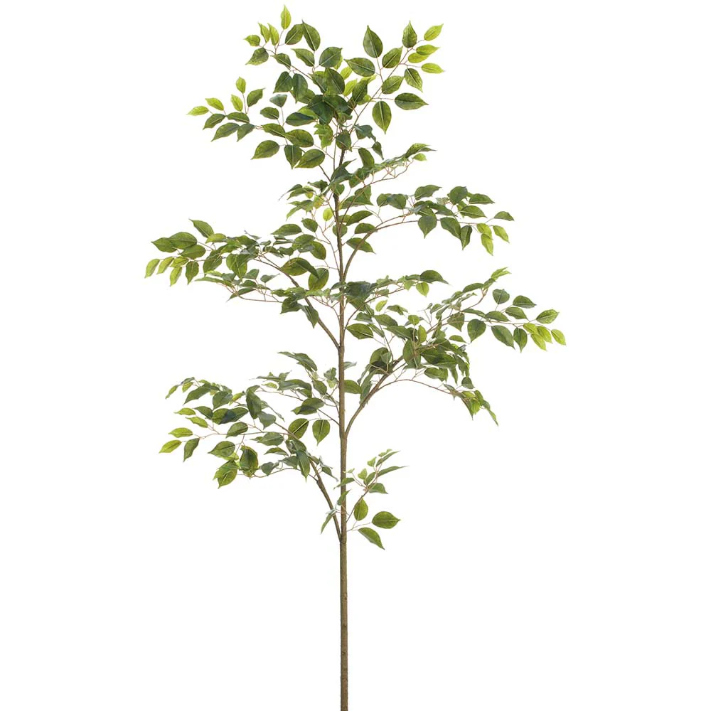 72" Ficus Leaf Silk Stem Branch -Green (Pack of 6)